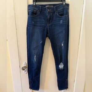 Express distressed ankle jeans, size 8R